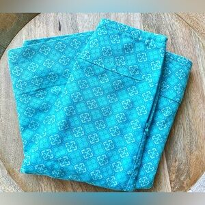 Talbots Skirt Women’s Teal Yellow Cotton Twill Coastal Geometric Print Size 4